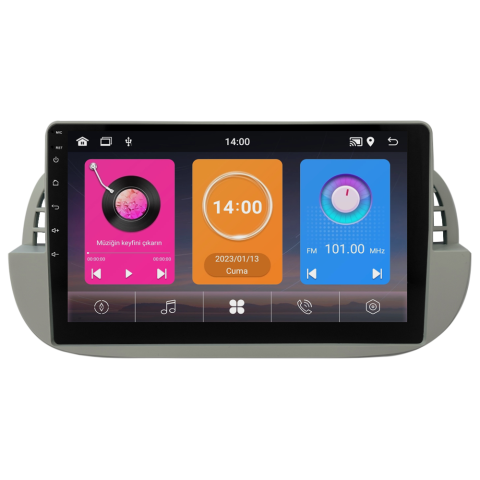 Fiat 500 Multimedya Sistemi Beyaz Çerçeve (2008-2014)